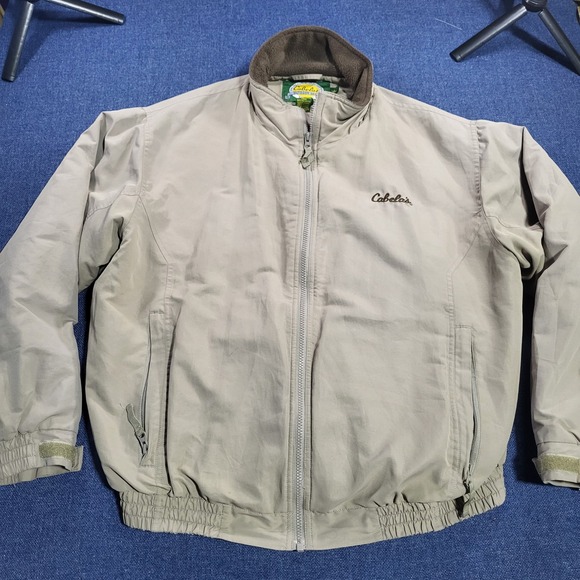Cabela's Other - Cabelas Outdoor Gear Fleece Lined Jacket Mens Large Tan Zip Up Warm Lined